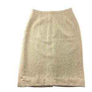 Escada Pencil Skirt Wool Silk Blend Size 36 Small Beige Oatmeal Color